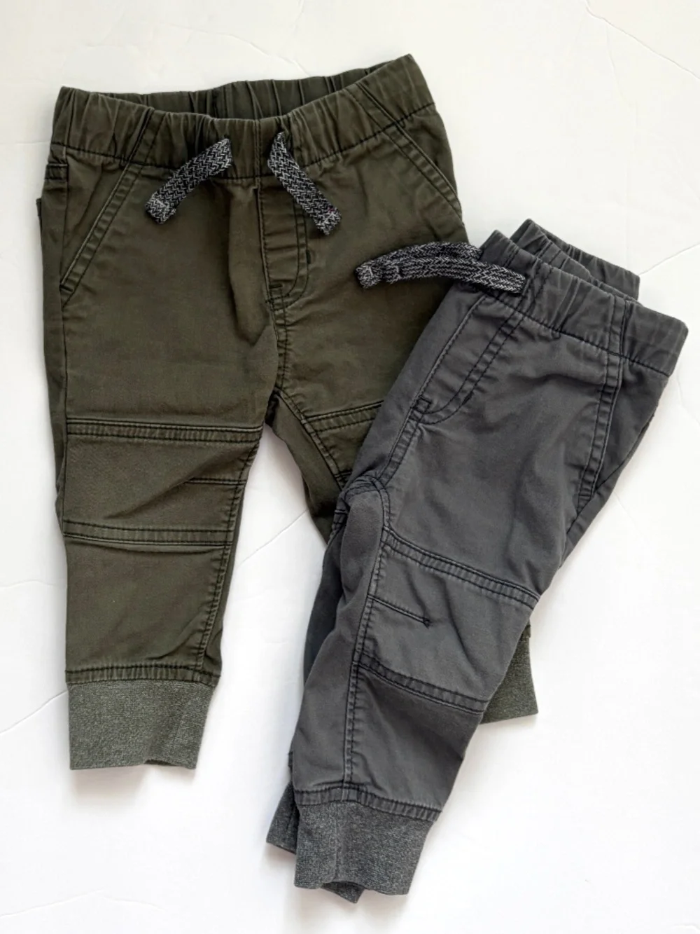 Cat & Jack Joggers Bundle Gray Olive Green 12M Baby